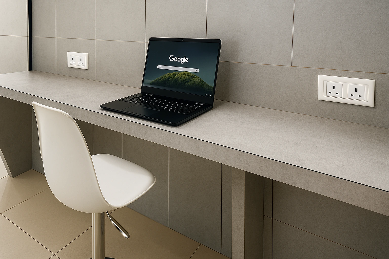 Compact workstation for focused individual work